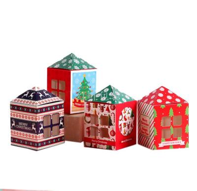 Wholesale Custom Logo Christmas House-Type Gift Packaging Paper Box Apple Candy Packaging Paper Box