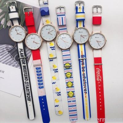 Instagram Wind Korean version of the fashionable canvas Watchband students watch the original fashion trend personalized brand for men and women