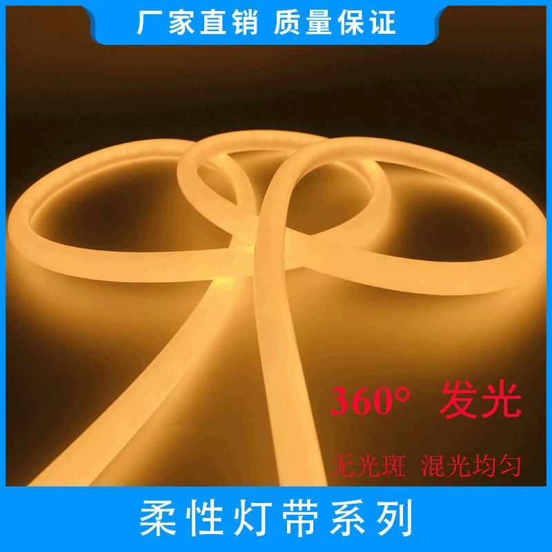 Amazon Hot 360 Degree round Luminous Full Silicone Neon Light with Hotel Decoration 360 ° Neon Light