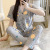 Summer thin women shorts sleeved Pants milk-silk Lapel Cartoon Cute Two-piece Foreign Trade Home Wear