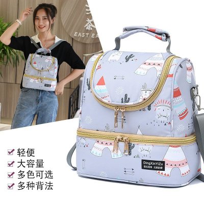 Hot style mother bag creative layer - the layer mother and infant shoulder large capacity refrigerated fresh multifunctional waterproof back milk bag