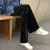 2020 new velvet flannelette wide leg trousers for women winter floor-length trousers drop feeling plus velvet loose straight tube high waist casual long trousers