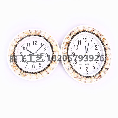 round Shell Wall Clock Mediterranean Style Living Room Office Clock Wall Clocks Lifei Craft Factory Direct Sales