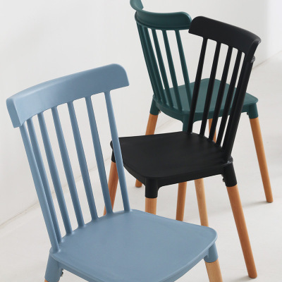 Nordic Windsor Chair American dining chair simple back stool plastic chair solid wood chair designer household chair