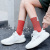 Long stocking women stockings spring/summer thin versatile Korean Web celebrity Japanese double needle fabric label socks