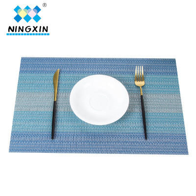Factory Direct Sales 30 * 45cmpvc Placemat Heat Insulation Washable Family Features Western-Style Placemat Gradient Encryption Cup Table Mat
