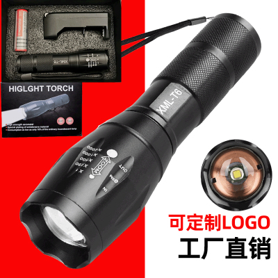 Factory Direct LED Telescopic Zoom Torch Outdoor T6 Mini Band Recommissioning Aluminum Alloy Small strong light