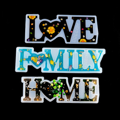 Exclusive for Cross-Border English Words Mold DIY Handmade Crystal Glue Mold 26 Letters Love Silicone Home