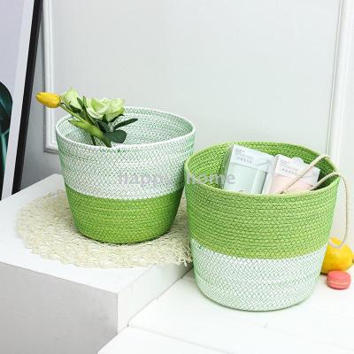 Creative Deer Color Matching Nordic Laundry Basket Simple Paper String Dirty Clothes Basket Clothing Clutter Storage Basket Toy Laundry Basket