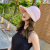 2020 Female Summer Korean version versatile fashion Sunshade hat folding along the Tidal grass Sunshade Hat Ladies Holiday Sunblock Cool Hat