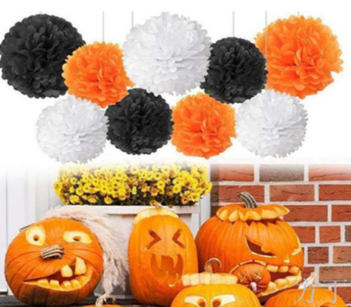 Birthday Party Background Halloween Decoration Floral Ball Paper Flower Ball 9 Pieces Combination Set Wholesale