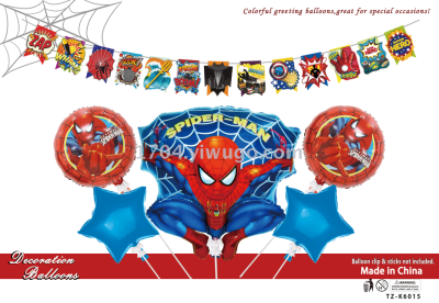 Spider-Man-Shaped Aluminum Balloon Birthday Arrangement Decoration Happy Birthday Happy Birthday Balloon