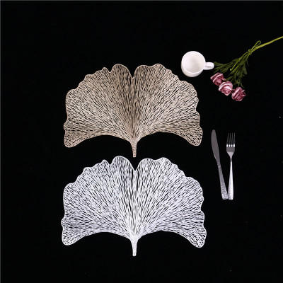 European PVC Leaf Placemat Insulation Western Cuisine Plate Table Mat Hollow Decoration Non-Slip Coaster Coasters