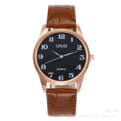 New Men's Ladies Watch Watch Leather Watch Strap Student's Watch Popular Fashion Classic Digital Couple Watch