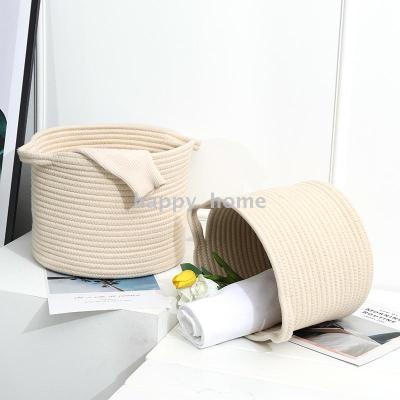 Nordic Ins Cotton Thread Storage Basket Bedroom for Changing and Washing Clothing Toys Dirty Clothes Basket Snacks Storage Basket Baby