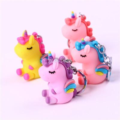 Girl Heart Rainbow Unicorn Pony Keychain Handbag Pendant
