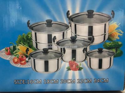 Stainless steel pot, stainless steel pot 5 pieces, export pot, stainless steel pot
