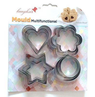 Spot wholesale cross - border stainless steel 12 - piece biscuit printing mold turning sugar tool biscuit mold baking printing