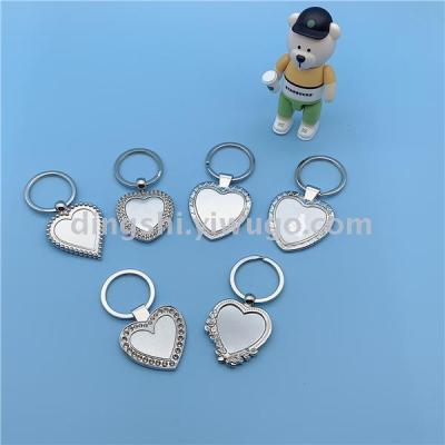 Guangdong Zinc Alloy Key Ring Heart-Shaped Single Row Keychain Laser Slogan Laser Logo