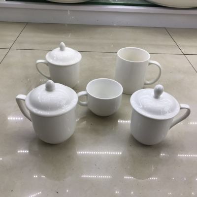 Hotel/Household white porcelain mugs