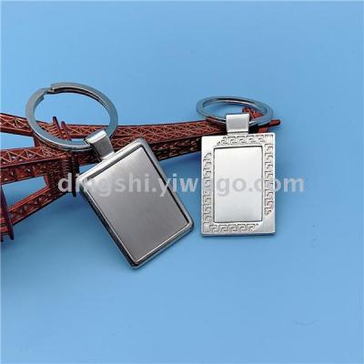 Guangdong Zinc Alloy Key Ring Metal Keychains Rectangular Single Brand Small Pendant Customizable Logo
