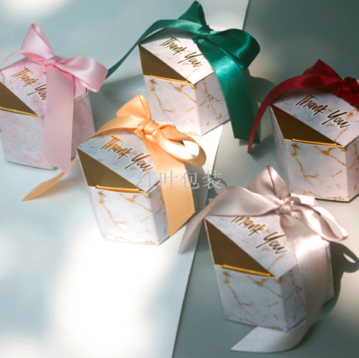 Wholesale Custom Logo Hexagonal Gilding Marbling Candy Chocolate Packaging Box Wedding Gift Box