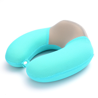 2020logo Custom New Convex Memory Foam Neck Pillow Travel Slow Rebound Breathable Nylon Direct Pillow Manufacturer