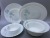 Glass porcelain tableware White jade glass plate toughened glass bowl set dinner set