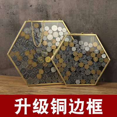 Hexagonal Glass Photo Frame Wall Mounted Specimen Frame