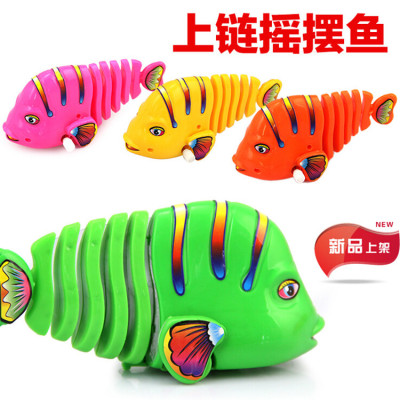 Colorful Winding Swing Fish Clockwork Swing Tail Cartoon Fish Winding Toy Fish Stall Hot Sale Wholesale Children's Toys