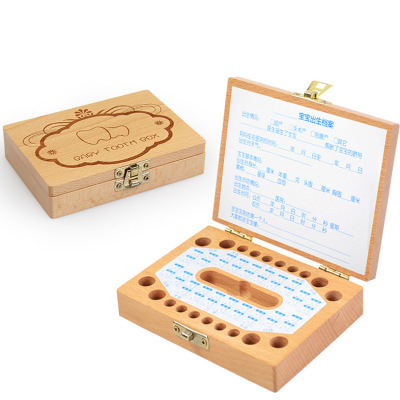 personalized whole Safe and environmental protection creative wood collection box Baby deciduous hair preservation box