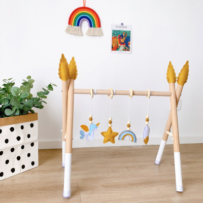 Ins decoration Nordic wood wind those furnishing articles newborn baby baby fitness children 's educational toys
