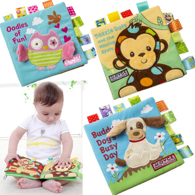 baby early education toy animal embroidery Cloth book baby enlighten toys tear not broken three dimensional Cloth book