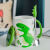 Cute Cartoon Dinosaur Ceramic Water Cup Creative 3D Animal Mug Large Capacity with Lid Spoon Breakfast Coffee Cup