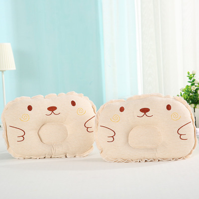 Maternal and Child Supplies Baby Pillow Color Cotton Embroidery Baby Pillow Baby Head Leaning Prevention Pillow