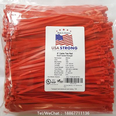 7.6 in senior nylon zipper tie line management. 50 pounds of tensile strength of a variety of color red