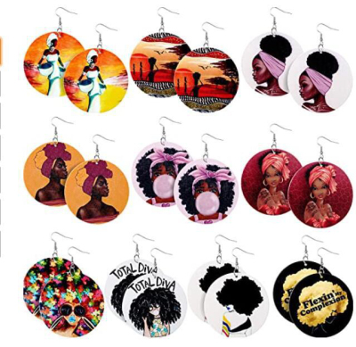 African Women's Hipster Earrings Amazon AliExpress Popular Eardrops Earrings