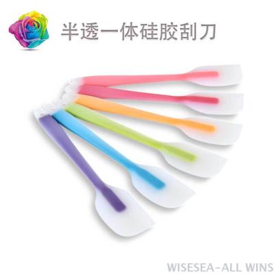 FDA grade integrated silicone scraper translucent large butter knife DIY baking cake tool