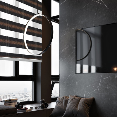 The New soft gauze shade toilet dark series curtain polyester woven office half - shading Venetian blinds