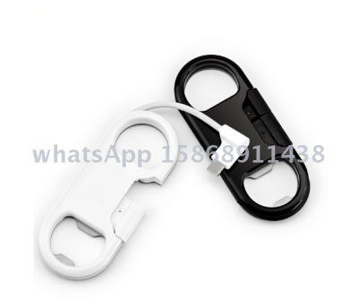 Bottle opener keychain cable multifunctional charging cable line creative android iphones cable