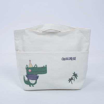 Cartoon Canvas Bag Cute Animal Bento Bag Lunch Bag Canvas Handbag Colorful Printing All Cotton Bag