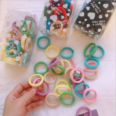 Autumn and Winter New Fresh Candy Color Towel Ring High Elastic Children's Thick Rubber Band Boxed Fashion Hair Rope Ring
