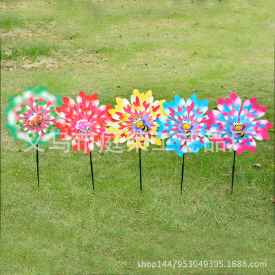 2019 New Pattern Five Colours in One Package Decorative Color Double-Layer Windmill Pattern Windmill School Venue Decoration Wholesale