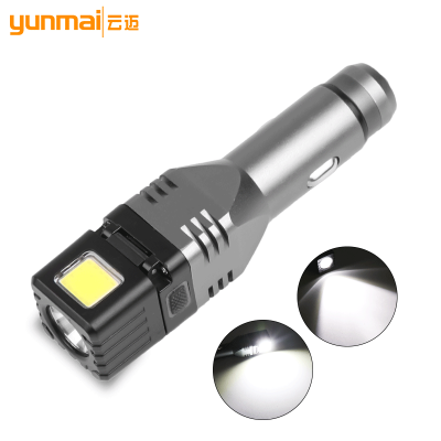 Cross-border XPG+COB flashlight built-in output contains magnet with safety hammer collapsible car rechargeable flashlight