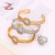 The Lower Opening Three Hollow Rhinestone wei xiang Tricolor Europe LIERSHERF Fashion Bracelet Mix with the Design Ring