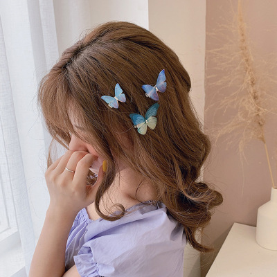 INS Mori Hairpin Bangs Clip Top Clip Korean Internet Celebrity Hair Accessories Fairy Blue Butterfly Hairpin