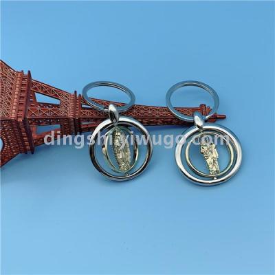 Guangdong Zinc Alloy Key Ring Metal Keychains Small Pendant Keychain round Turn Buckle Virgin Religious Buckle Heart
