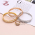 Gold and Silver Bronze Color Paragraph Micro Inlaid Zircon Hollow Bracelet Female Ring Temperament Korean Style Simple Mori Internet Influencer Jewelry