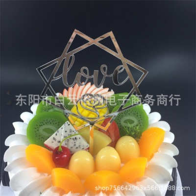 Factory Direct Sales Acrylic Cake Insertion Festive Wedding Cake Decorations Insert OEM Custom Processing