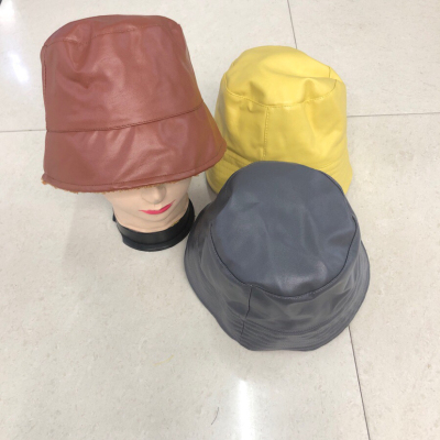 Pu Composite Teddy Plush Bucket Hat, Autumn and Winter Fashionable Warm Bucket Hat, Fashionable and Versatile Fisherman's Hat